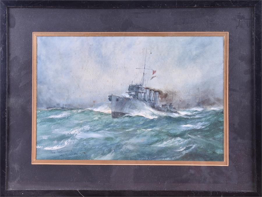 William Minshall Birchall (1884-1941) British The Destroyers, 1936, watercolour, signed to lower - Image 2 of 4