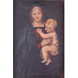 An early to mid 20th century Virgin and Child British School, oil on canvas, in a giltwood and gesso