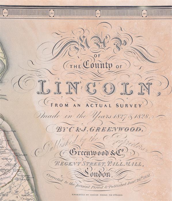 Josiah Neele (1791-1868) British Map of the County of Lincoln, 1831, with key and inset vignette - Image 5 of 8