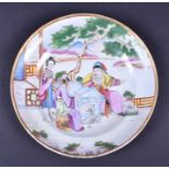 A late 18th/19th century hand painted Chinese porcelain dish highly detailed depiction of an elder