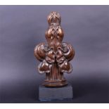 A 19th century ecclesiastical carved oak finial of symmetrical foliate form, in the Flemish style,