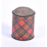 An early 20th century Mauchline Ware tartan pin box.