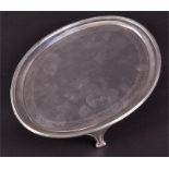 An 18th century silver teapot stand Edinburgh 1789, of oval form, with bright-cut decoration,