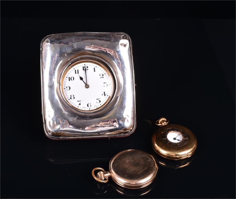 A Prescot gold plated half hunter pocketwatch together with a Waltham USA gold plated full hunter - Image 2 of 4