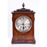 A Regency bracket clock marked 'Medaille d'Or 1900, Paris' to movement with acorn finial and