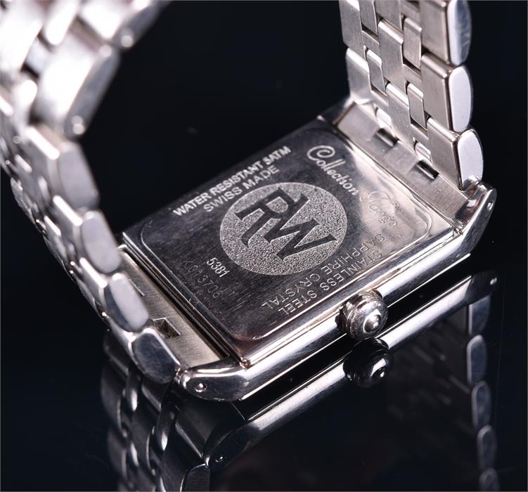 A Raymond Weil 'Tango' stainless steel wristwatch the rectangular white engine-turned dial with - Image 4 of 4