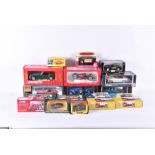 A collection of various die cast vehicles to include Corgi, Maisto and Burago, all boxed. (Qty)