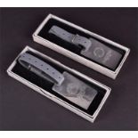 Two silver Concorde 10th anniversary luggage tags bearing inscriptions for the 10th anniversary UK-