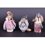 Three Lladro figurines of little girls to include a little Mexican girl, a seated girl wrapped in