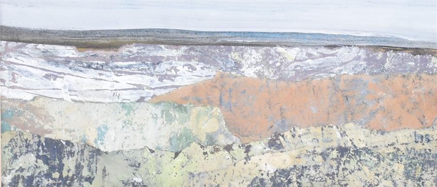 Vincent Wilson (b. 1933) British Bodmin Moor, mixed-media, framed and glazed, 10 x 24.5 cm.