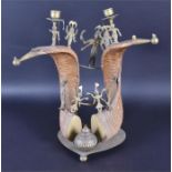 An unusual late 19th / early 20th century eastern brass mounted horn desk stand  believed to be