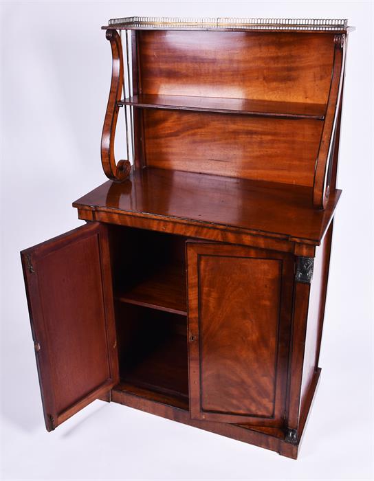 A Regency mahogany chiffoniere in the Egyptian taste the top with brass gallery scrolled sides, - Image 8 of 8