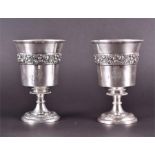 A pair of George III silver goblets London 1819, by John Edward Terrey & Co., the goblets of