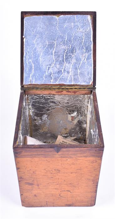 A Victorian writing box with brass bound inlay the interior with gilt and tooled leather, split into - Image 7 of 7