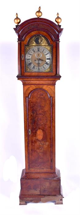 A George III mahogany long case clock by James Bush of London the brass domed top dial with silvered
