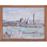 J. A. Hackley (20th century) British W. M. Adams & Son, Greenfields Pottery, 1949, watercolour,