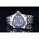 An Omega Seamaster Professional automatic wristwatch the signed blue engine turned dial with