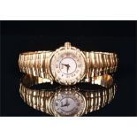A Piaget 18ct gold and diamond ladies wristwatch the circular mother-of-pearl dial with gilt Roman