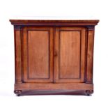 A Regency rosewood chiffoniere base lacking top section, the base with a pair of panel doors