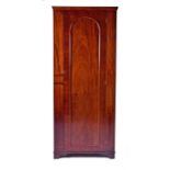 A small Victorian single drawer wardrobe the single door with arched panel, and opening to reveal