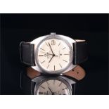 A 1966 Omega Constellation automatic wristwatch the silvered dial with baton hour markers, and