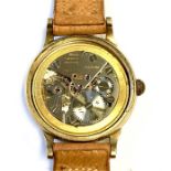 A 9ct gold Marvin Incabloc mechanical wrist watch the quartered dial with gilt Arabic numerals, in a