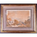 A pair of small 19th century landscapes watercolour, one signed indistinctly and dated 1825 to lower