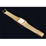 An Audemars Piguet 18ct gold gentlemans dress wristwatch the square white minimalist dial signed and