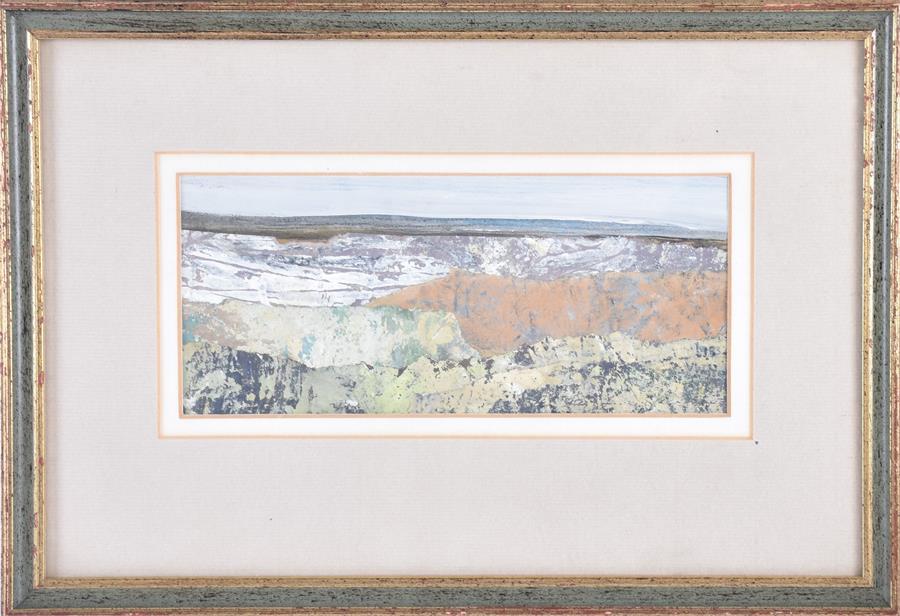 Vincent Wilson (b. 1933) British Bodmin Moor, mixed-media, framed and glazed, 10 x 24.5 cm. - Image 2 of 3