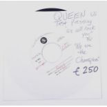 Queen a USA one-sided test pressing by speciality records corporation for 'We Will Rock You' on