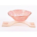 A late 20th century or early 21st century Ann Wood studio glass dish the interior of the