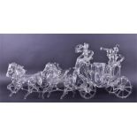 A large and impressive 1970s Murano glass lampworked horse and carriage formed by hand in two