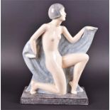 A 1920s-30s Art Deco Marcel Guillard for Etling Editions pottery figurine of a dancer modelled by