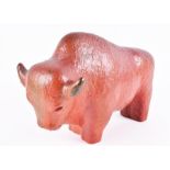 A 1960s West German Ruscha 'Vulkano' glazed large bull sculpture designed by Otto Gerharz (glaze),