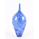 A Peter Ilsley blue micro-crystalline glazes studio pottery vase the tapering, bulbous porcelain