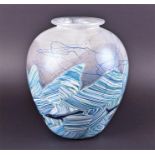 An extremely large Isle of Wight Studio Glass 'Seascape' vase designed by Michael Harris in 1985 and