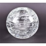 A 1970s Czech Skrdlovice 'Whirlpool' spherical glass vase designed by Frantisek Vizner in 1970,