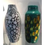 Two 1960s Hungarian pottery vases comprising an ovoid studio pottery vase by Magda Szemler,