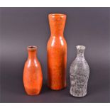 Three 1950s-70s American & European studio pottery vases by currently unknown makers, comprising a