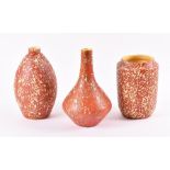 Three 1960s Hungarian Tófej Ceramic (Tófej Kéramiaüzem) vases of ovoid, tapering and near-