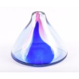 An early 1960s Czech Skrdlovice conical glass vase designed by Marie Stahlikova & Milena Veliskova