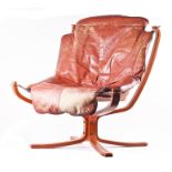 A late 20th century Norwegian Vante Møbler 'Falcon' chair designed by Sigurd Ressell in 1970, on