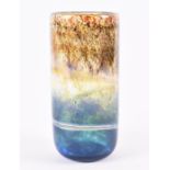 A 1970s Isle of Wight Studio Glass 'Aurene' cylinder vase designed by Michael Harris in 1972, the