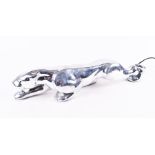 A mid-late 20th century chrome plated metal Jaguar desk lamp modelled as a prowling jaguar with