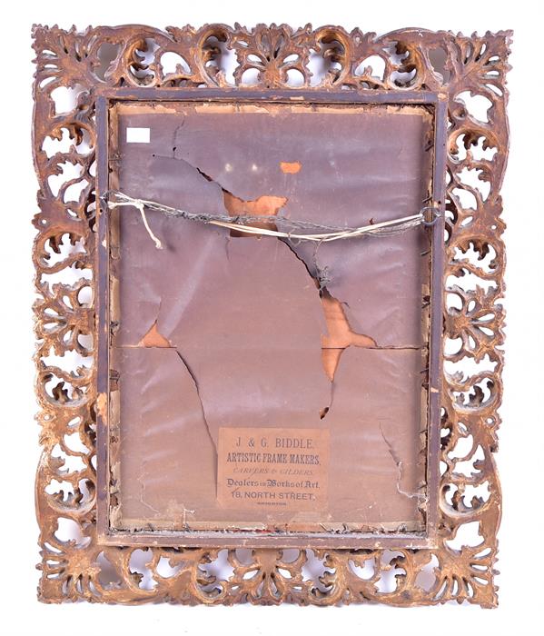 A 19th century wall mirror set within a cut gilt wooden frame with scrolling pierced acanthus cut - Image 4 of 4