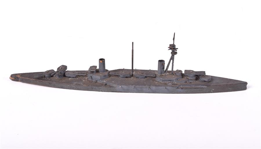 A large collection of 61 Bassett-Lowke and other WWI and WWII waterline model ships painted in - Image 7 of 15