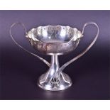 A WMF silver plated Art Nouveau style two-handled comporte with pierced decoration marked to