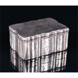 A Continental silver box of shaped rectangular form, engraved balcony decoration, gilt interior, 3.1