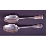 Two Georgian silver tablespoons London, indistinctly marked, each with the Spencer (of Althorp)