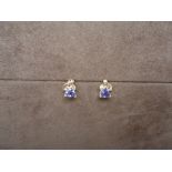 Diamond And Tanzanite Earrings